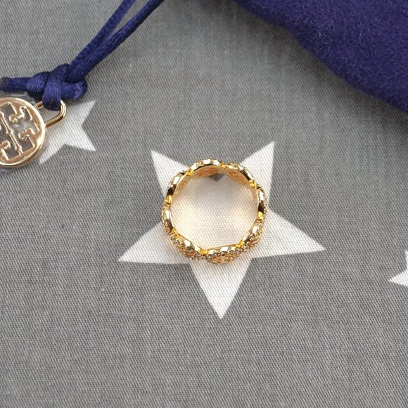 Tory Burch Miller Pavé Logo Ring in Size #7 (Brand New with Dust Bag) - Picture 3 of 4